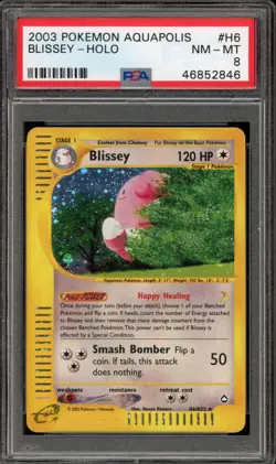 Pokemon Blissey Aquapolis Holo Rare #H6 PSA 8 - Image 1