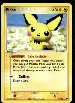 Pichu 59/106 Common Emerald Pokemon Near Mint - Image 1