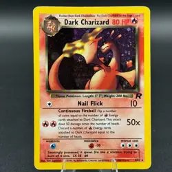 Dark Charizard 4/82 Holo w/ small SWIRL Team Rocket Pokemon TCG - Image 1