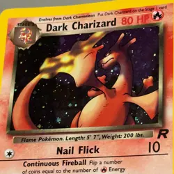 Dark Charizard 4/82 Holo w/ small SWIRL Team Rocket Pokemon TCG - Image 3