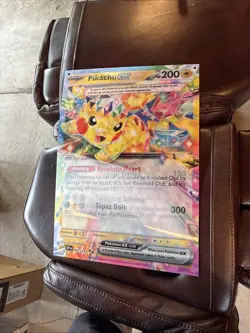 POKEMON SURGING SPARKS PIKACHU EX LENTICULAR 3D 17X24 JUMBO AD POSTER - Image 1