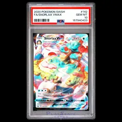 Pokemon Card PSA 10 Snorlax VMAX 142/202 Sword & Shield Full Art FA Holo 2020 - Image 1