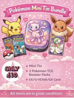 pokemon mini tin bundle - Rare Card + 2x Booster Packs 3 - Image 1