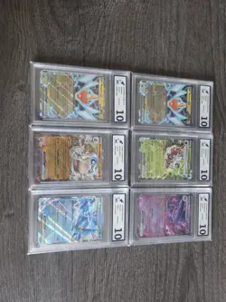 Bundle 6 Pokemon Card Slabs Bundle RKT Graded 10 Double Rare Ex - Image 1