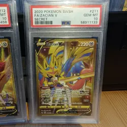 2020 Pokemon Gold PSA 10 Secret Rare Double Bundle Zamazenta V Zacian V 💎 - Image 3