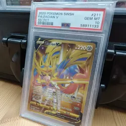 2020 Pokemon Gold PSA 10 Secret Rare Double Bundle Zamazenta V Zacian V 💎 - Image 5
