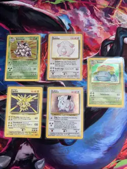 Pokemon TCG Fossil Set Holo Card Bundle 5 Vintage Rare Cards - Image 1