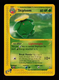Skiploom 60/147 Uncommon Yuka Morii Aquapolis Pokemon Cards - Image 1