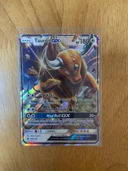 TAUROS GX 100/149 - Ultra Holo Rare Pokemon Card Sun & Moon Base NM/M - Image 2