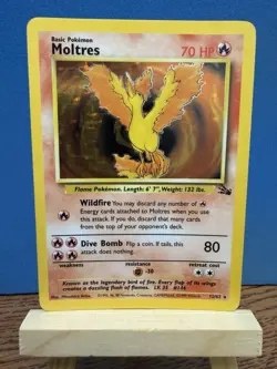 Pokemon TCG Moltres 12/62 Fossil Holo Rare WOTC Vintage Card - Image 1
