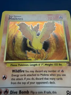Pokemon TCG Moltres 12/62 Fossil Holo Rare WOTC Vintage Card - Image 2