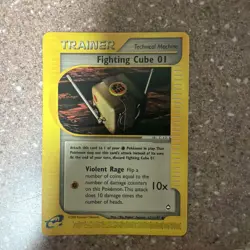 NM E-Reader Pokemon FIGHTING CUBE 01 Card AQUAPOLIS Set 121/147 Non-Holo NM - Image 1