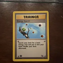 Pokemon 1st Edition Energy Search Trainer Card 59/62 Base Set English 1999 - Image 1