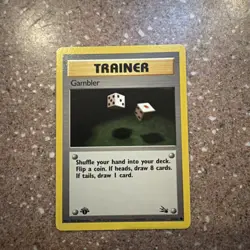 Gambler 60/62 Common - Fossil - Pokemon Card - NM - Image 1
