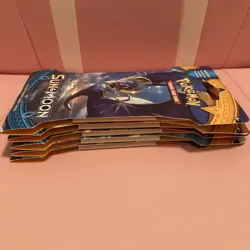 Pokemon 2017 Sun & Moon Base Set Sleeved Booster Pack New Set of 5 art set - Image 3