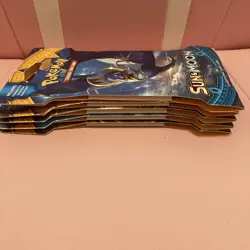Pokemon 2017 Sun & Moon Base Set Sleeved Booster Pack New Set of 5 art set - Image 4