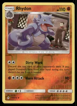 Pokemon Cards Rhydon 94/214 Reverse Holo Unbroken Bonds Uncommon NM - Image 1