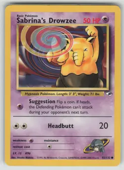 Pokemon Sabrina's Drowzee Common Unlimited Gym Heroes 092/132 NM - Image 1