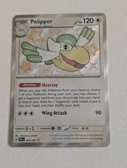 Pelipper 204/091 Shiny Holo Rare Pokemon 2024 Paldean Fates NM - Image 1