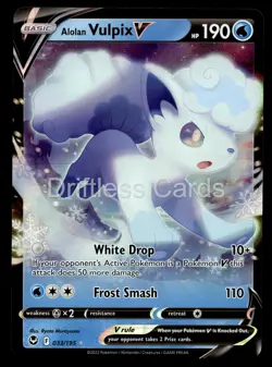 Alolan Vulpix V 033/195 Holo V Rare Silver Tempest Pokemon NM/M - Image 1