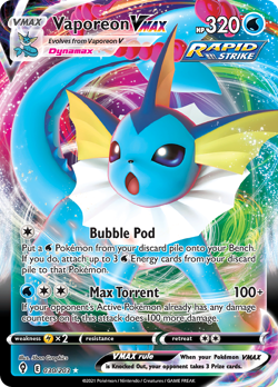 Vaporeon VMAX 030/203 Holo VMAX Rare Evolving Skies Pokemon NM/M - Image 3