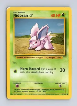Nidoran M 55/102 - C Base Set Unlimited - HP - Pokemon - Image 1