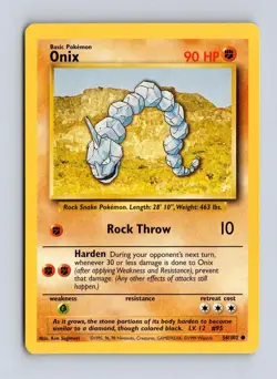 Onix 56/102 - C Base Set Unlimited - MP - Pokemon - Image 1