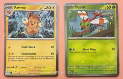 Pokemon TCG Holo Promo Lot (2) Pawmo075/Yanma 185 SVP EN Basic/Stage 1 2023 - Image 1