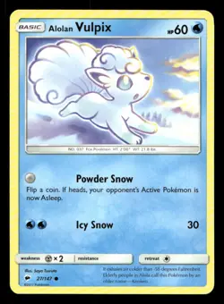 Alolan Vulpix 27/147 Burning Shadows NM/M Pokemon - Image 1
