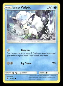 Alolan Vulpix 21/145 Guardians Rising NM/M Pokemon - Image 1