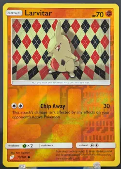 Pokemon Larvitar #79/181 English Team Up Reverse Holo - Image 1