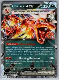 2023 Charizard ex 125/197 Pokemon Obsidian Flames Double Rare - Image 1