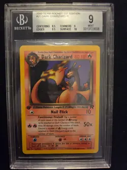 Pokemon Dark Charizard Team Rocket 1st Edition NON Holo #21 BGS 9 Mint - Image 1