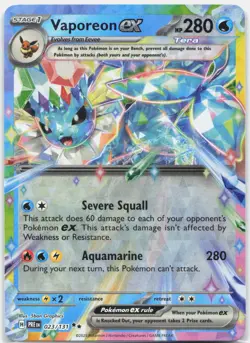 Vaporeon ex 023/131 Holo Double Rare Prismatic Evolutions Pokemon Near Mint - Image 1