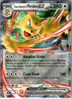 Team Rocket's Persian ex 150/182 Double Rare Destined Rivals Pokemon Holo NM - Image 1