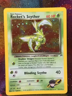 Pokemon TCG Rocket’s Scyther Holo Rare 13/132 MP-HP - Image 1