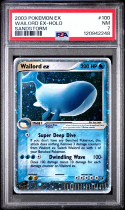 PSA 7 Wailord Ex Holo Sandstorm #100 2003 Pokemon Ex Sandstorm 120942248 - Image 1