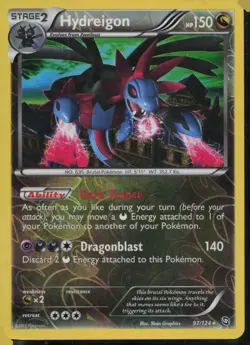 Hydreigon 97/124 Holo Rare Dragons Exalted Pokemon Reverse Holo MP - Image 1