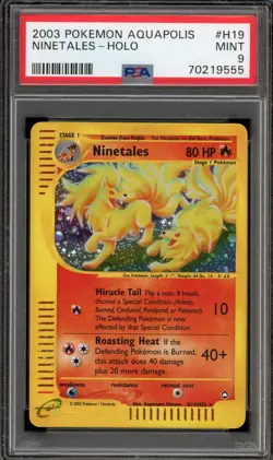 Pokemon Ninetales Aquapolis Holo Rare #H19 PSA 9 Mint - Image 1