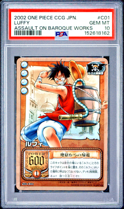 PSA 10 Luffy FOIL #C01 Pop 6 One Piece 2002 Assault on Baroque Works C62 SR - Image 2