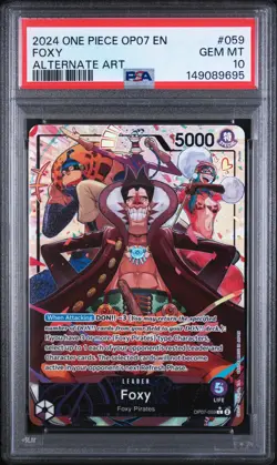 2024 One Piece Op07-500 Years In The Future Foxy Alternate Art PSA 10 - Image 1