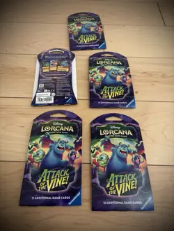 x5 LOT OF 5 - Disney Lorcana: Attack of the Vine! Booster Pack x5 - SHIPS NOW - Image 1
