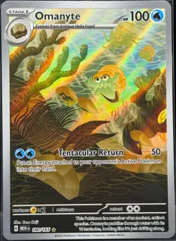 2023 Pokemon 151 Omanyte #180/165 Illustration Rare IR - Image 1