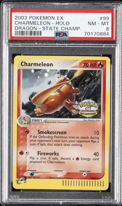 2003 POKEMON EX DRAGON STATE CHAMPIONSHIPS #99 CHARMELEON-HOLO PSA 8 - Image 1