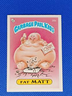 1985 Topps Garbage Pail Kids UK Mini Series 1 #26b Fat Matt Vintage GPK Card - Image 1