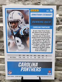 2025 Panini Score Jonathan Stewart Carolina Panthers Gold Glitter #79 318/499 - Image 3