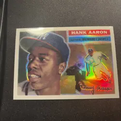 2000 Topps Chrome Finest REFRACTOR #3 Hank Aaron 1956 RARE ICONIC PARALLEL - Image 1