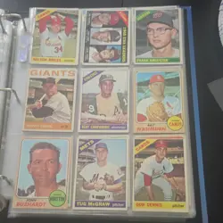 Vintage 1966 1967 Topps Baseball Card 9-Card Lot - Tug McGraw #124 - Image 1