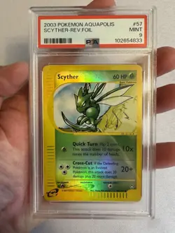 2003 Pokemon - Scyther Reverse Holo E Reader Aquapolis 57/147 - PSA 9 Mint! WOTC - Image 1