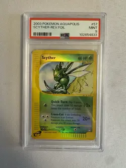 2003 Pokemon - Scyther Reverse Holo E Reader Aquapolis 57/147 - PSA 9 Mint! WOTC - Image 2